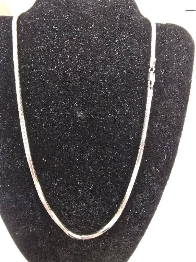 14CT WHITE GOLD 16" HERRINGBONE BOX-LINK CHAIN