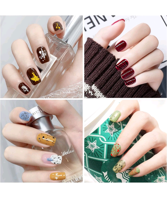 Bnip Biutee 30Pcs Round Nail Stamping Plates Kit