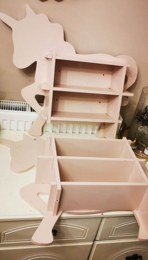 Unicorn shelves, pale pink x2