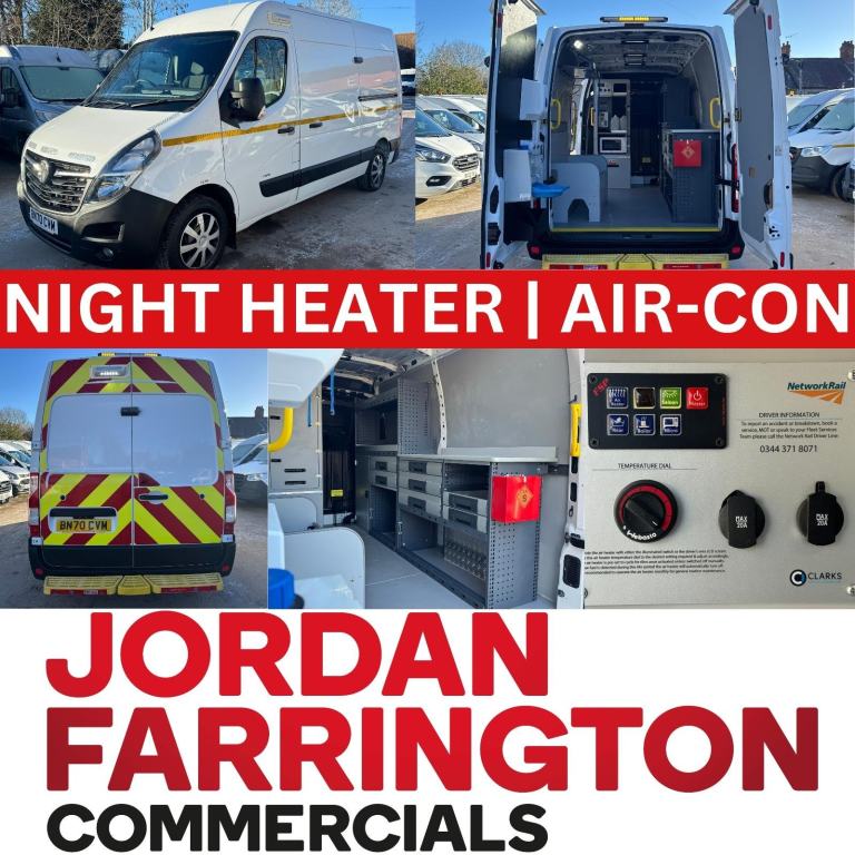 2020 70 reg VAUXHALL MOVANO L2H2 WORKSHOP / WELFARE VAN EURO 6 *EX NETWORK RAIL*