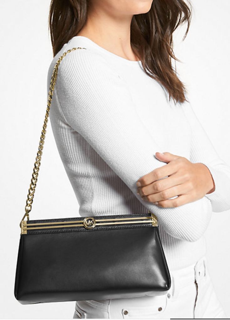 Black leather Michael kors clutch bag