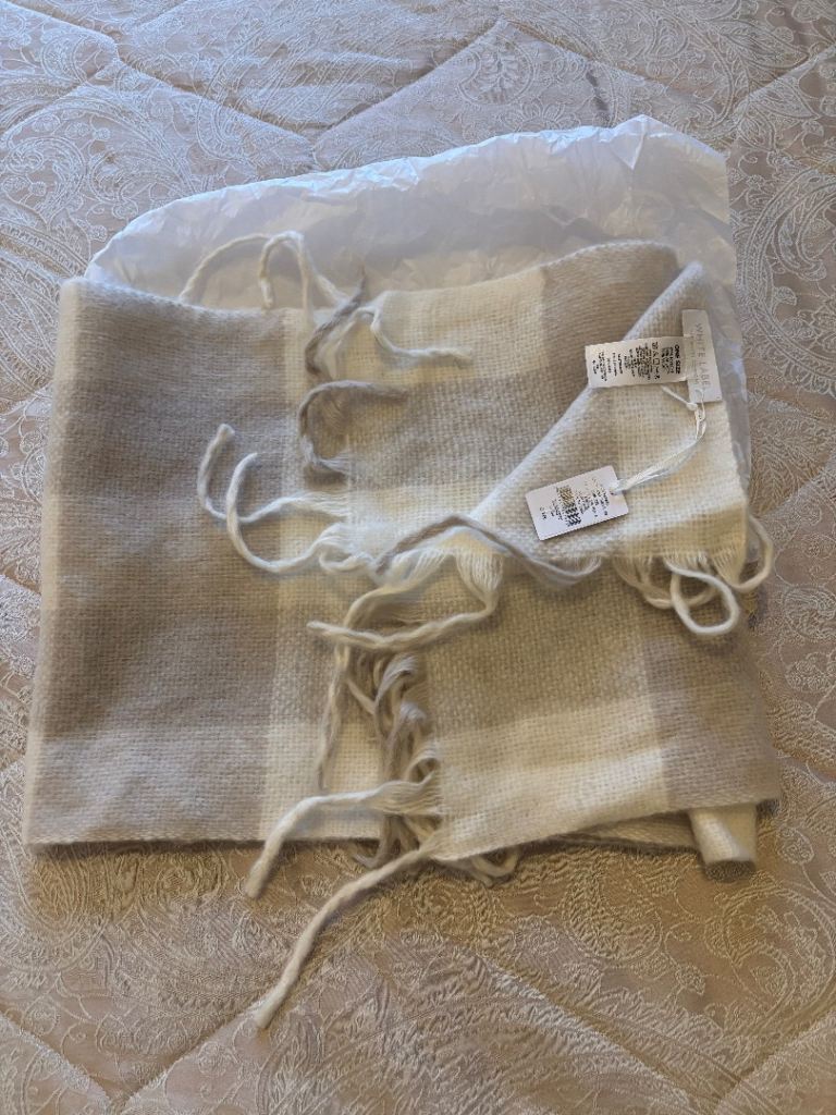 The White Company New Alpaca Blend Check Scarf