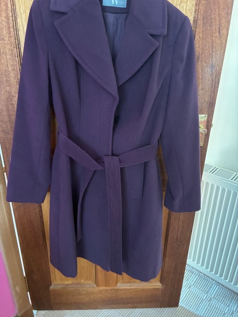 Purple belted coat