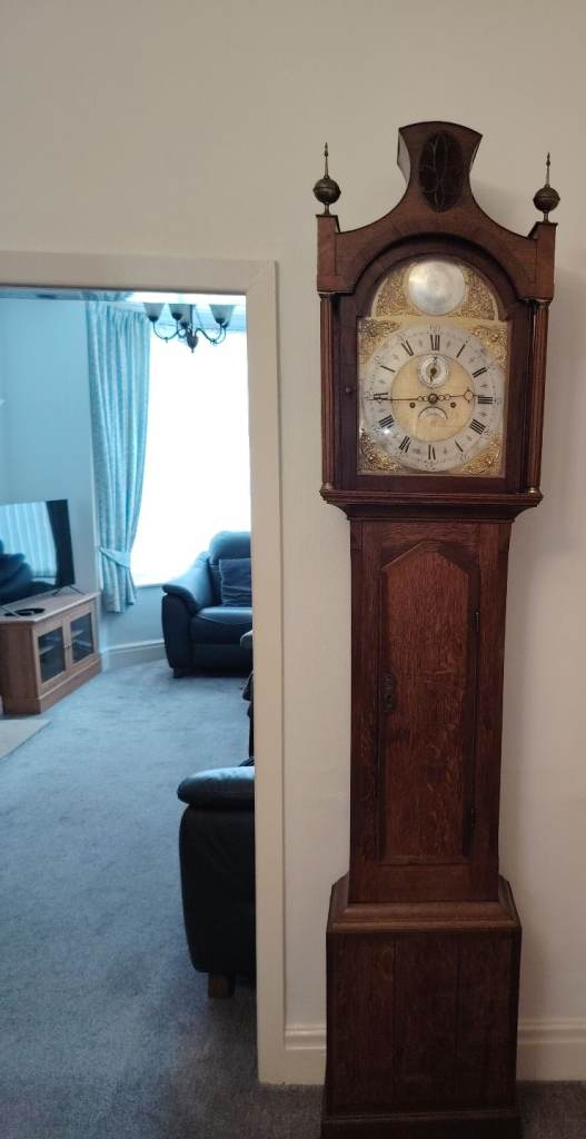 Antique George lll 8 Day Oak Grandfather Clock 250 Year Old Working Order 