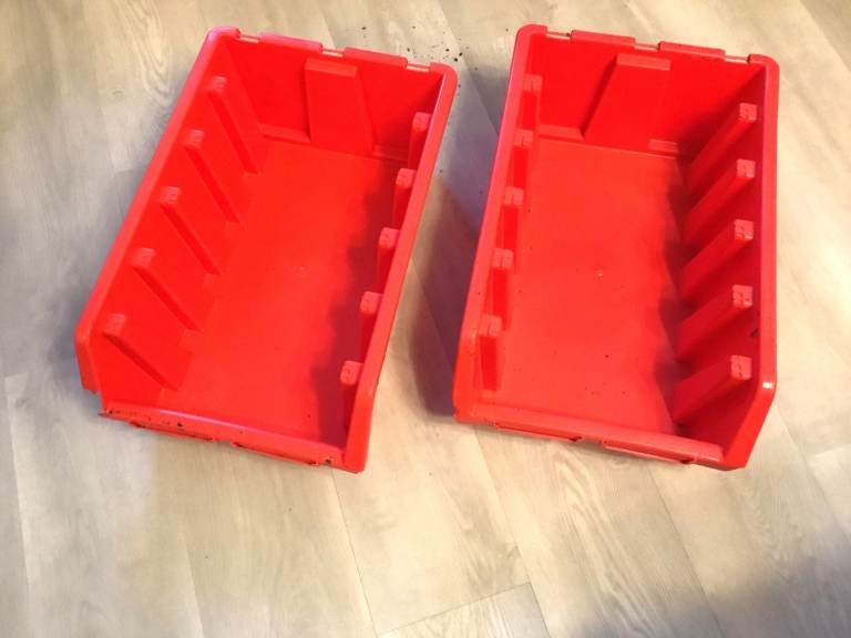 2 New Faithfull Interlocking Storage Bins 333mm x 500mm x 187mm