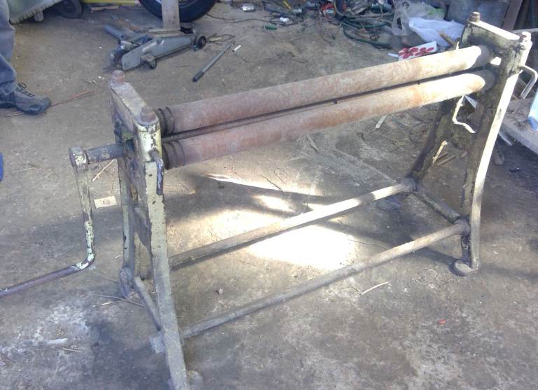 Vintage Floor Standing Sheet Metal Roller Top Roller Removeable