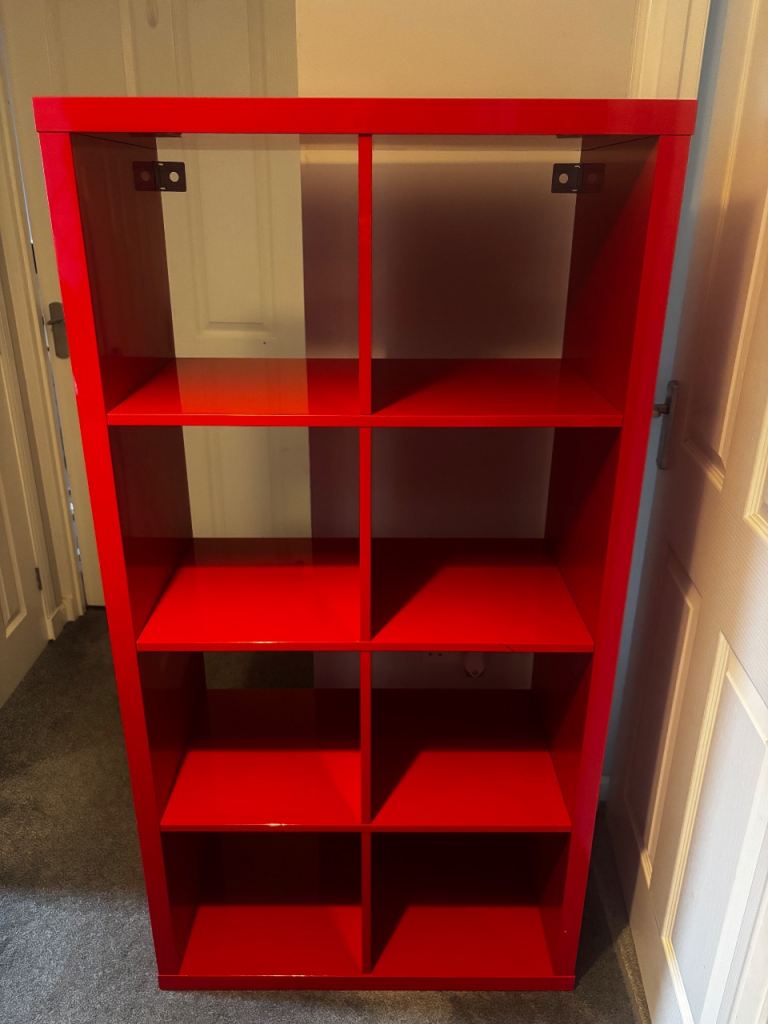IKEA Red Kallax  8 box unit 