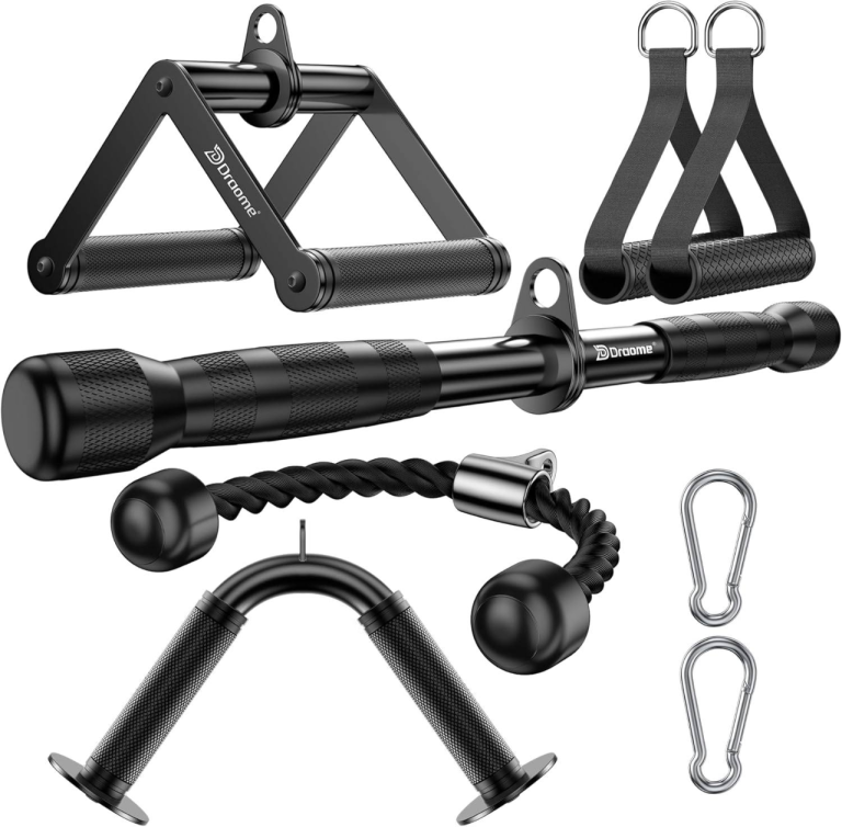 cable Machine Attachments Set V Bar Straight Bar V Handle Tricep Rope D Handles
