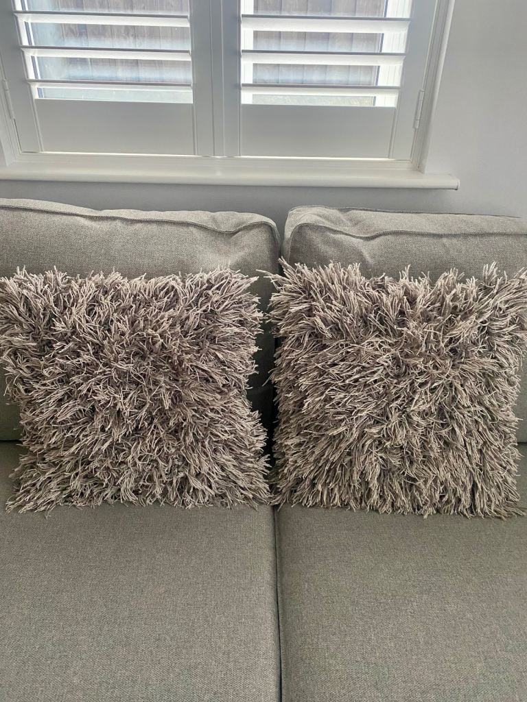 Next Large Silver/grey Glimmer Cushions x 2