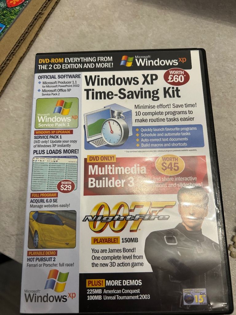 microsoft, msn discs. software for games and windows XP kits
