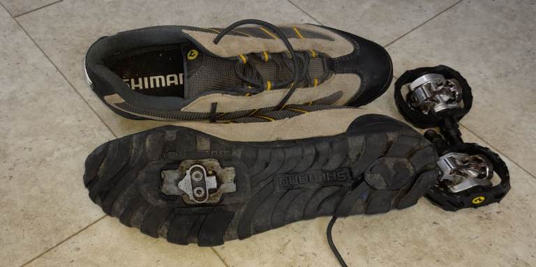 Shimano SPD Cycling Shoes and Pedals – Good Condition