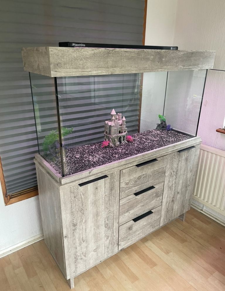 Fish tank with cabinet / Aqua one oak style 250L Grey / DELIVERY 