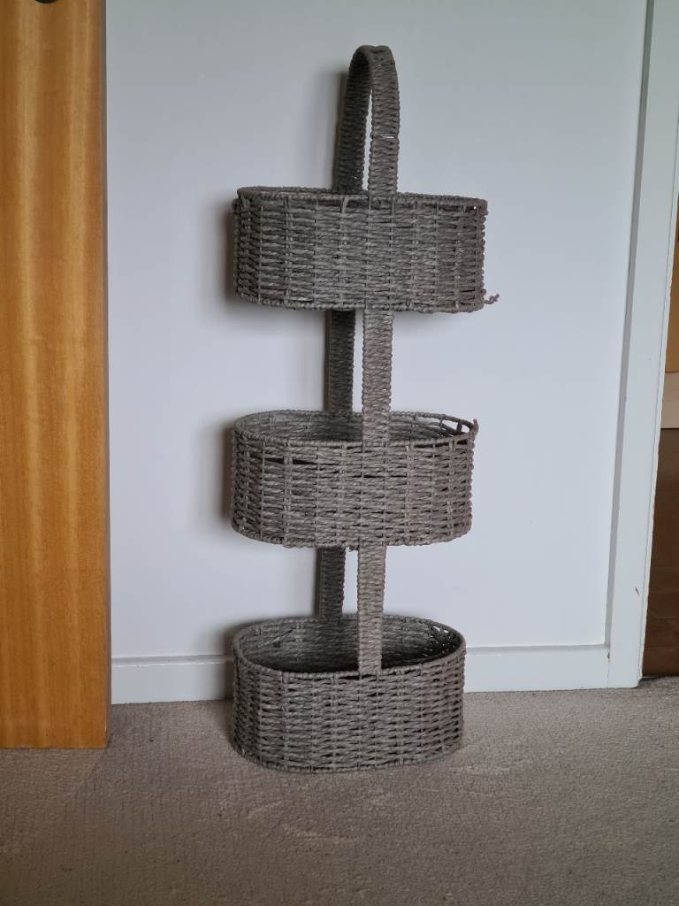 3-Tier Caddy, Paper Rope, Decorative Storage Baskets for Bathroom, Closet, Bedroom, etc