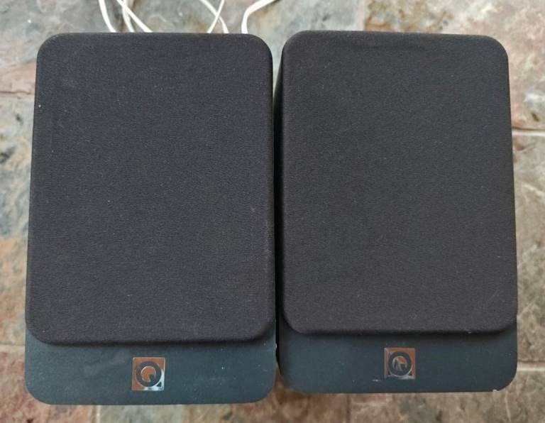 Q Acoustics speakers 2020i with speaker cable.