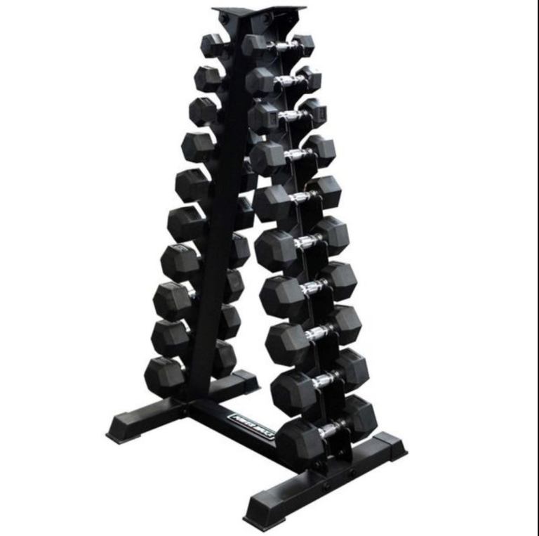 Hex Dumbbells 1kg - 10kg + Storage Rack