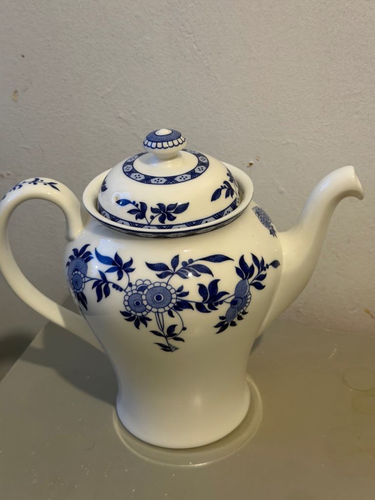 Minton Blue Delft Fine Bone China Coffee Pot