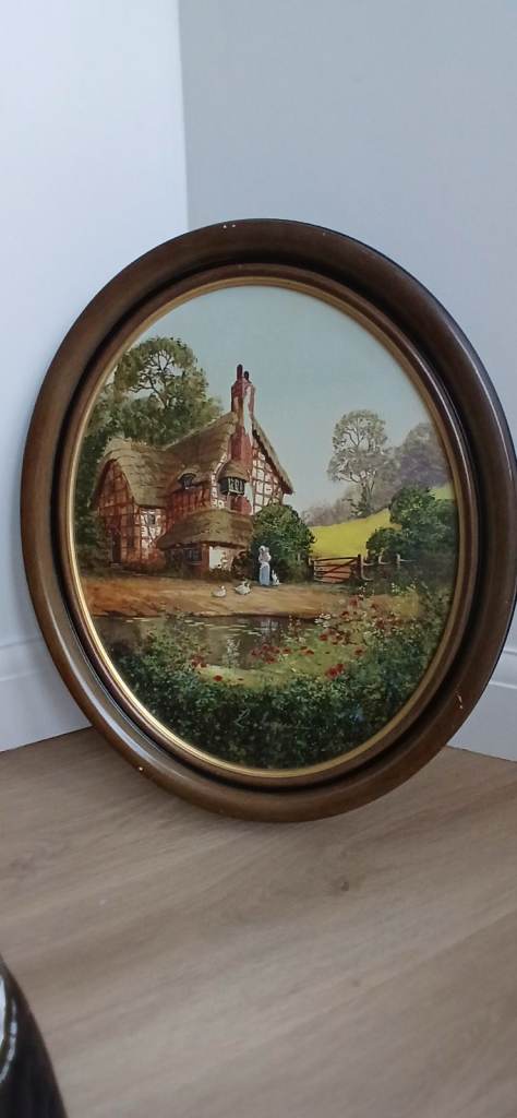 Vintage Solid Oak Bookcase Glass Front Sides Doors Feet 107x60x27cm NW101HR 