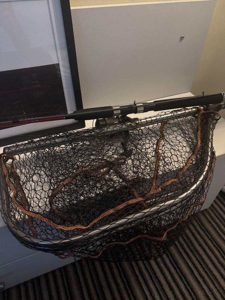 Fishing rod with net and accessories 