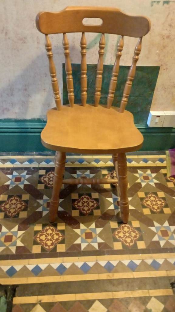 Two farmhouse style dining chairs + more