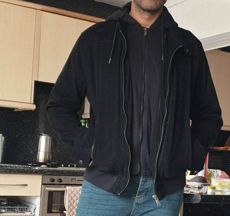 Fashionable Designer jackets Black soft suede x 2 LARGE 