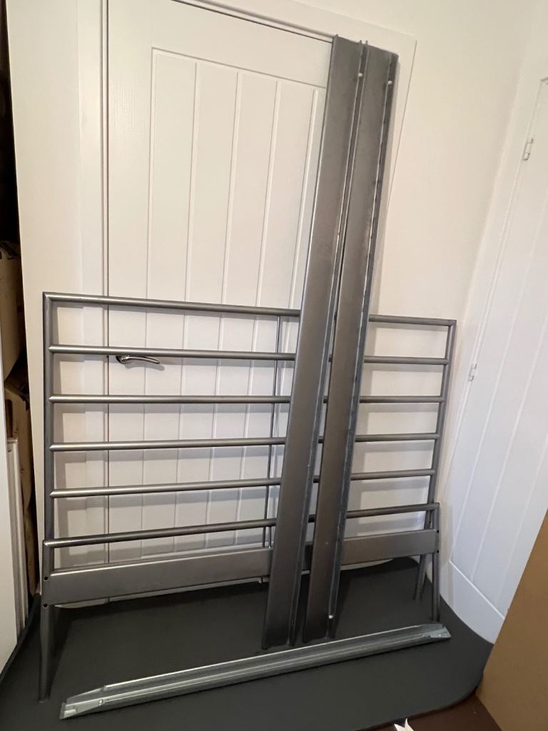 Heimdal Ikea metal bed frame  double size - silver 