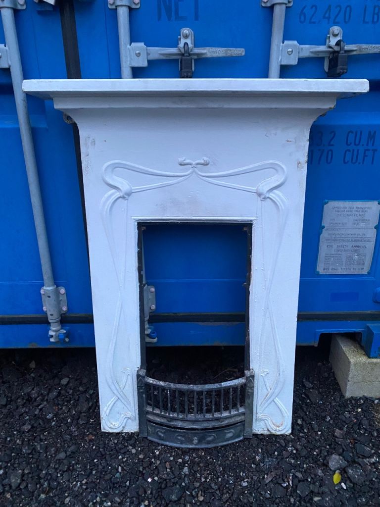 Art Nouveau cast iron bedroom fireplace 
