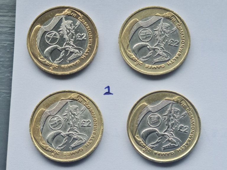 Set of 4 Olympic Games 2002 £2 coins ( 2 sets)