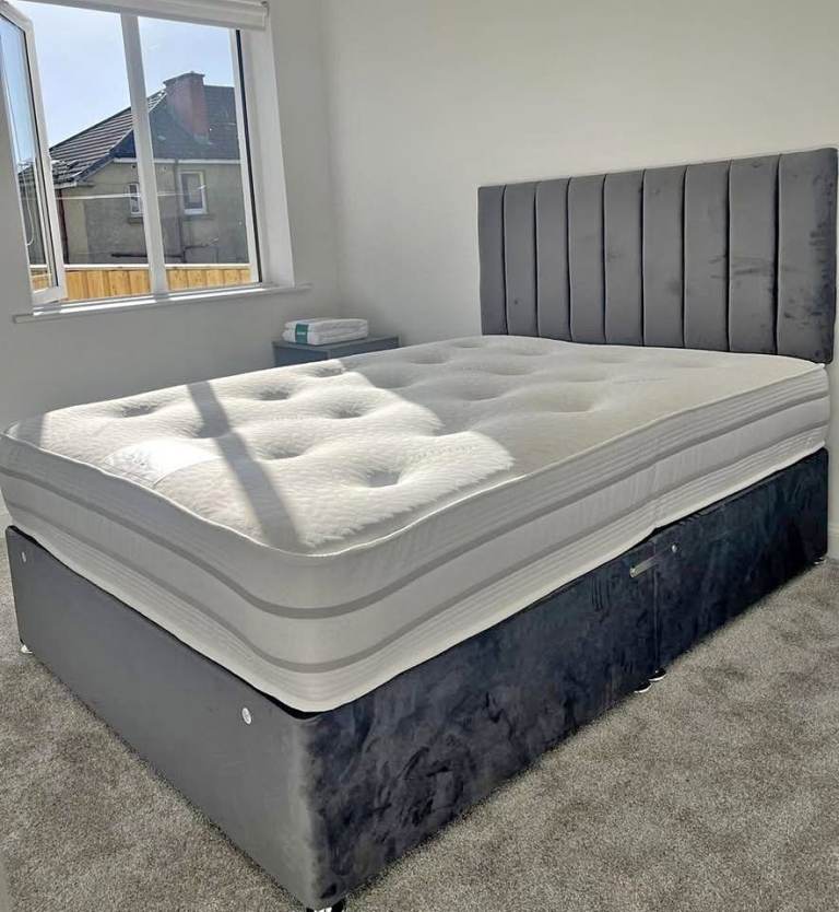 image for Double Divan 4FT6 Bed Frame with Storage & Mattress