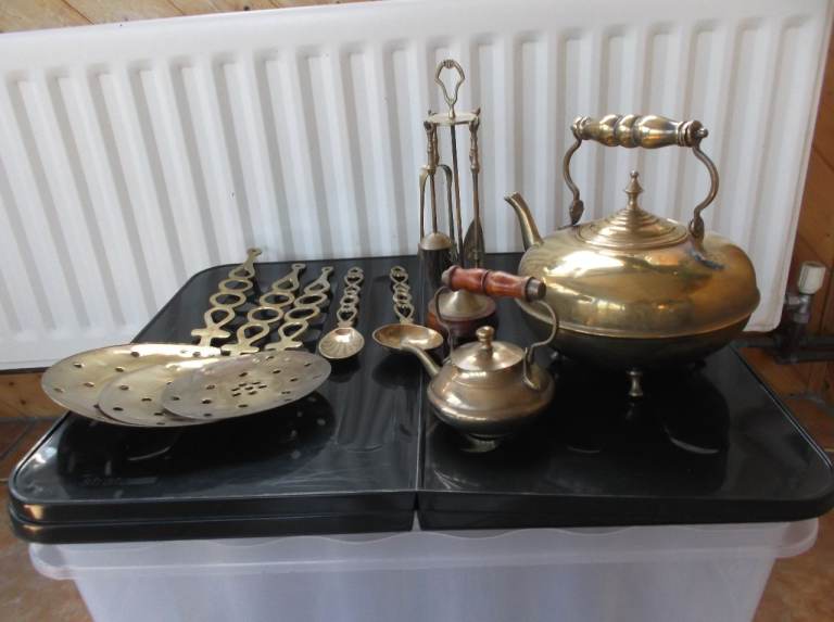 Assorted brass hanging ornaments