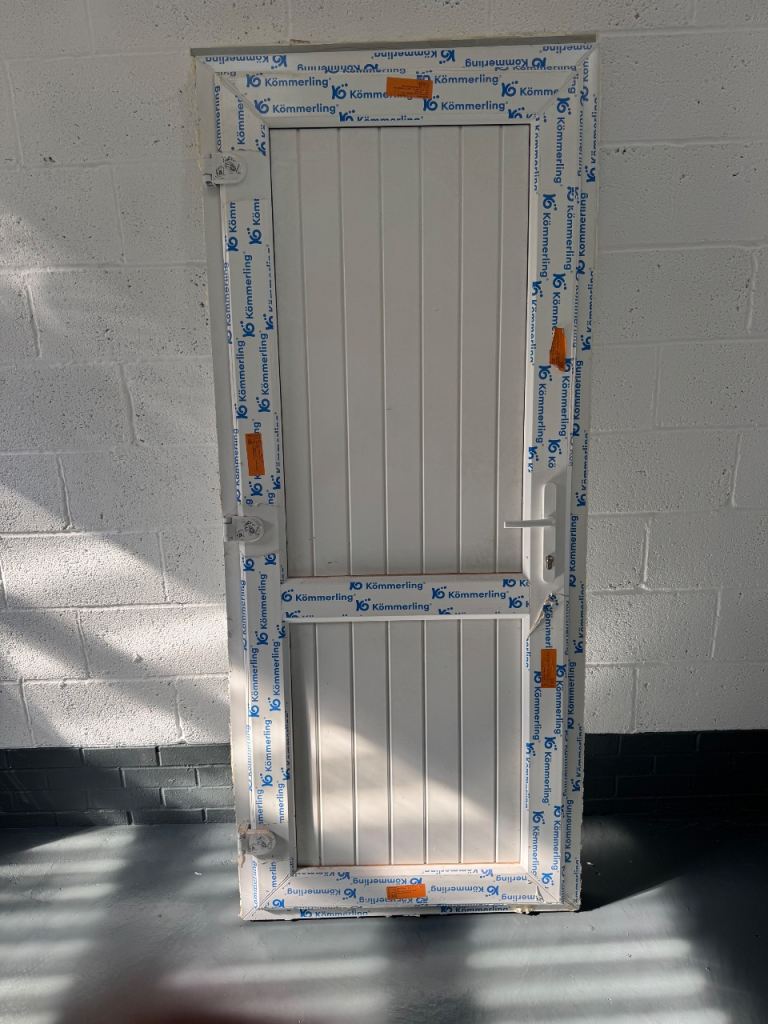 New White uPVC Back Door - Unused