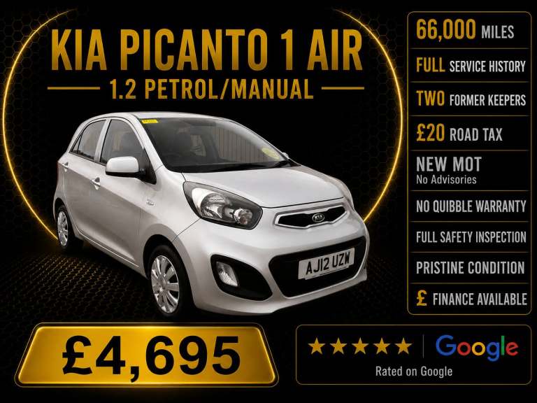2012 Kia Picanto 1.0 1 Air 5dr HATCHBACK Petrol Manual