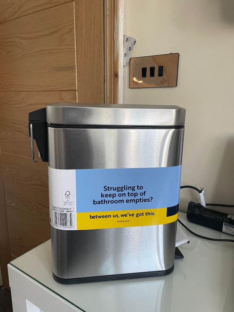 New Stainless Steel Dustbin – Unused