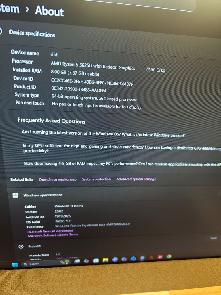 HP Pavillon all in one PC 