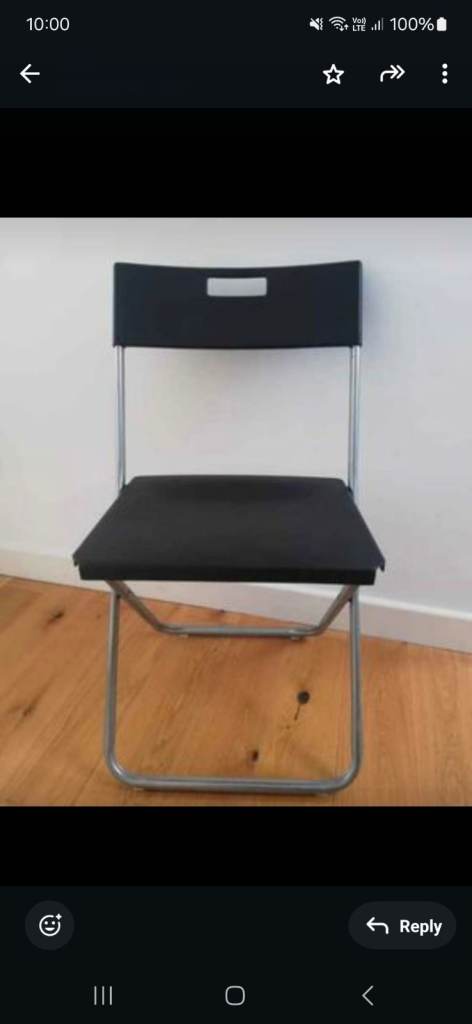 Black folding Chairs For Hire Only 