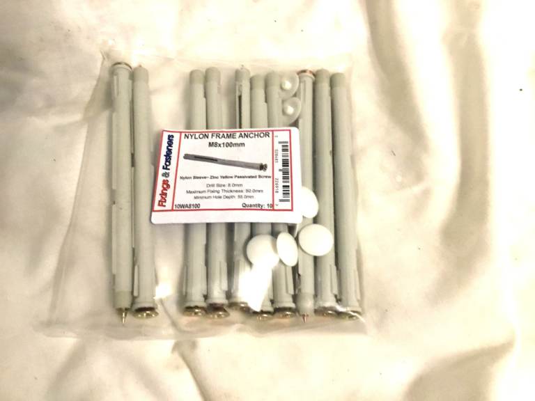 Window & Door Frame Fixings 8mm x 100mm Pack of 10