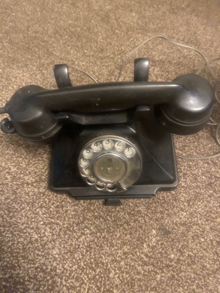 Vintage Black Rotary Dial Telephone - Good Condition