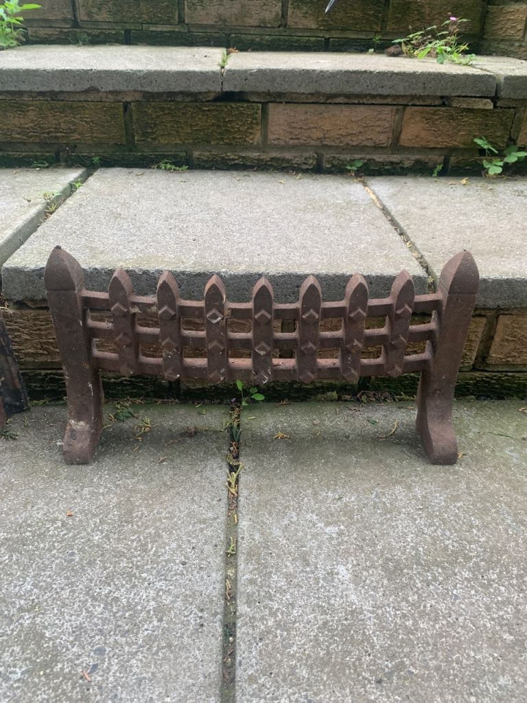 Cast Iron Fireplace Grate – Brown, Fair Condition