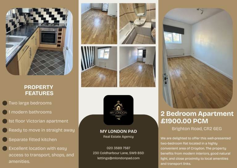 View Today!  2-Bed Flat – South Croydon | Company Lets Welcome | Available Now!