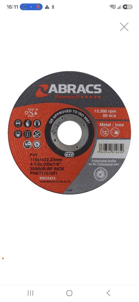 25 ABRACS PHEONIX 11 GRINDING DISCS
