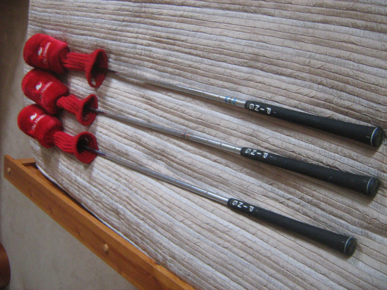  VGC RARE VINTAGE WOOD Ping Clubs - Driver Three (3) and Five (5) Woods (with Matching Headcovers)