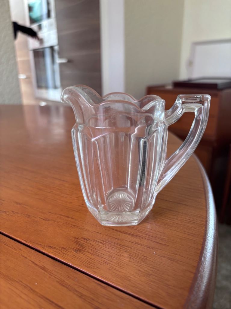 Davidson Chippendale Vintage 1950s Clear Cut Glass Water Jug