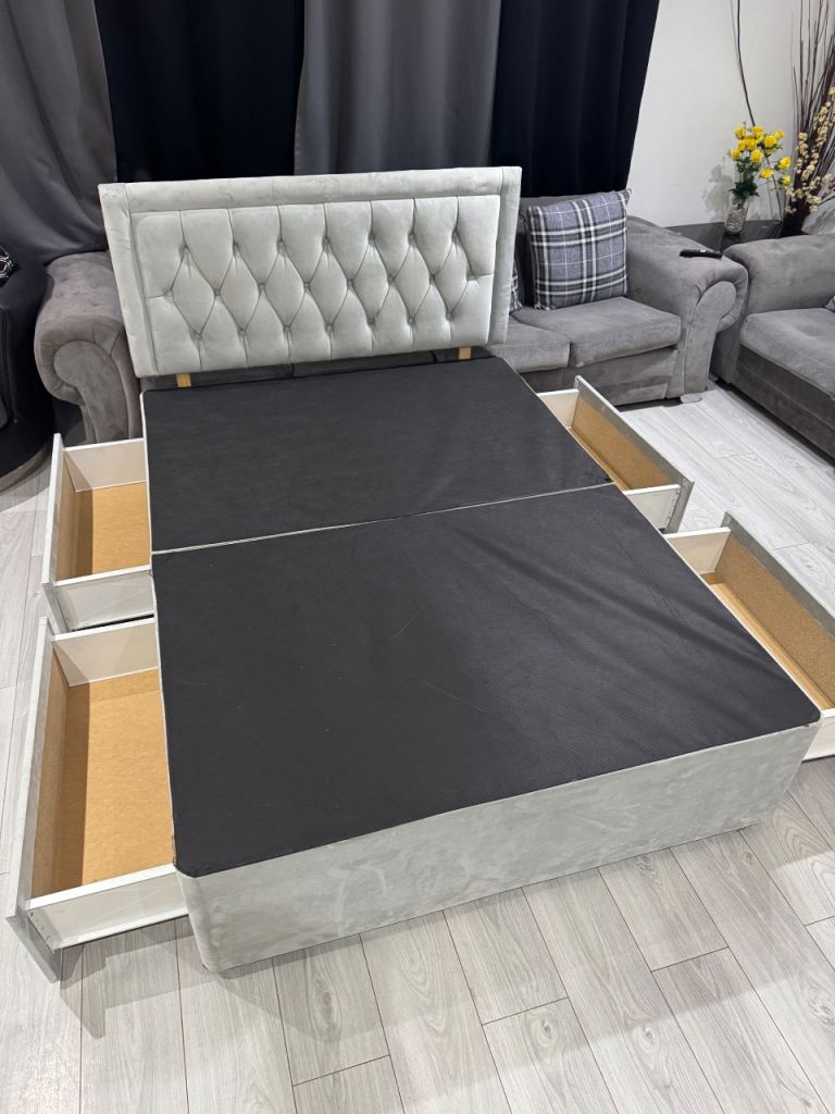 image for Double bed with 4 drawers, Like New