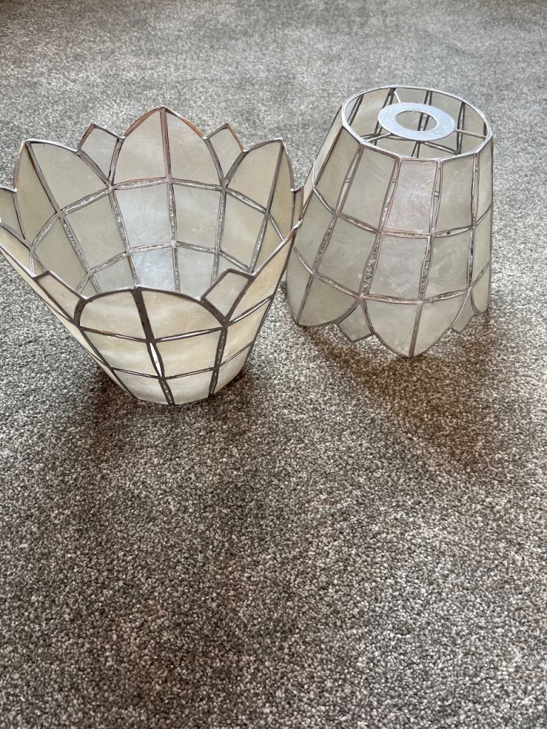 Pair of Capiz Shell Flower Light Shades