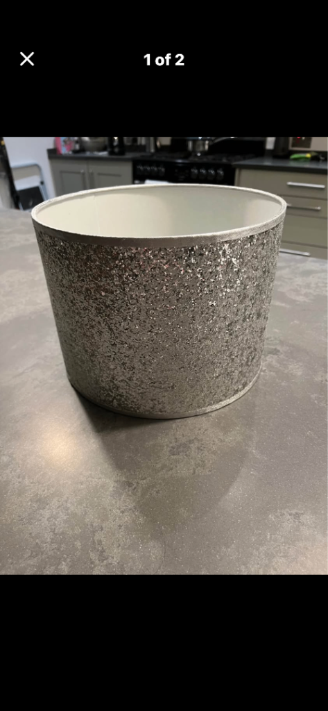 Silver glitter lamp shade 