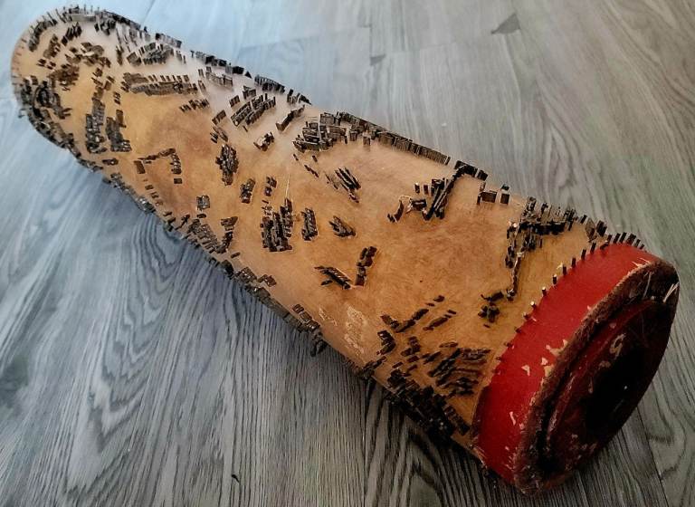 Wallpaper Printing Roller. Table Lamp Making. Vintage
