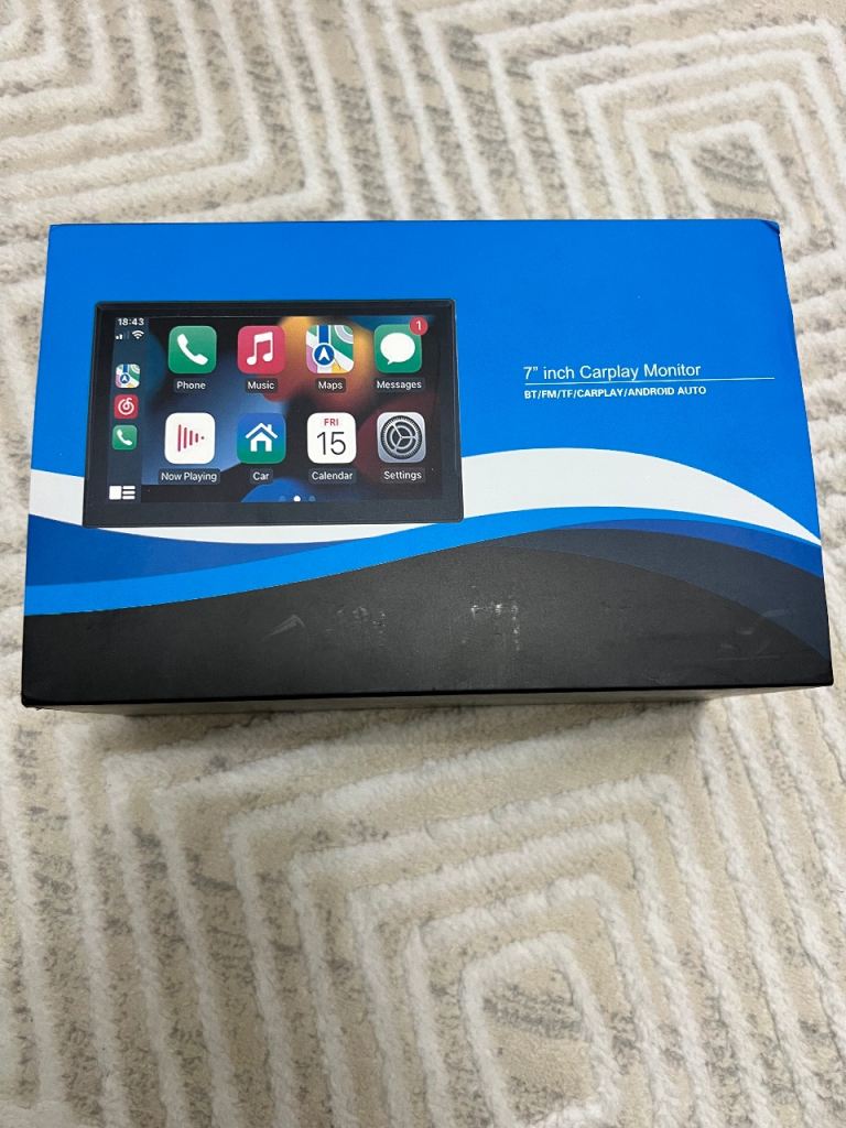 7-inch Carplay Monitor with BT/FM/TF/Carplay/Android Auto - New in Box