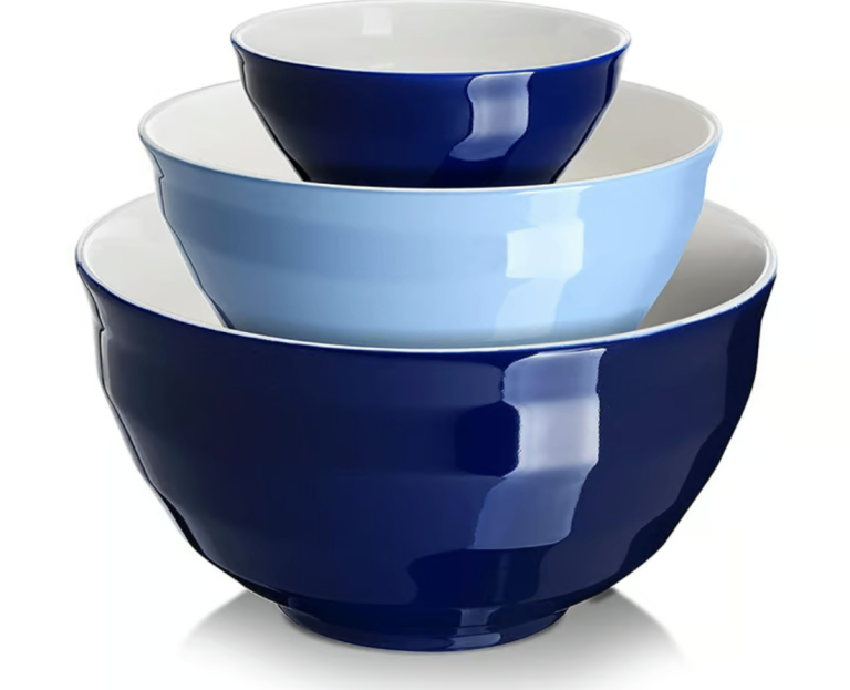 Set of 3 DOWAN Blue Ceramic Mixing Bowls New and boxed