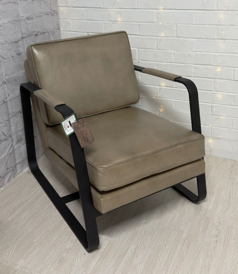 New Buffalo Armchair - 100% Genuine Leather - Grey - Was £995 - Delivery