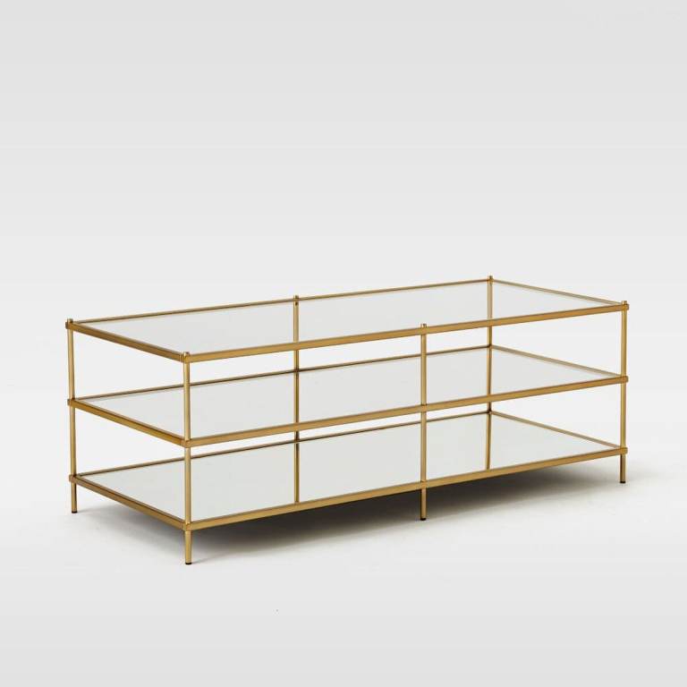West Elm Terrence Brass Metal coffee table 