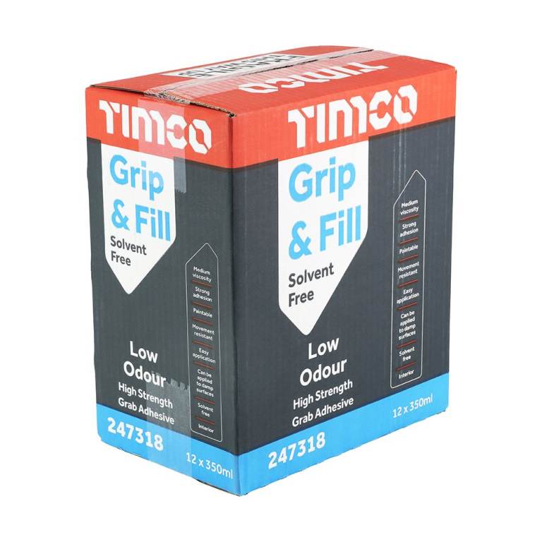 Box of 12 Grip & Fill Solvent Free Adhesive 350ml 